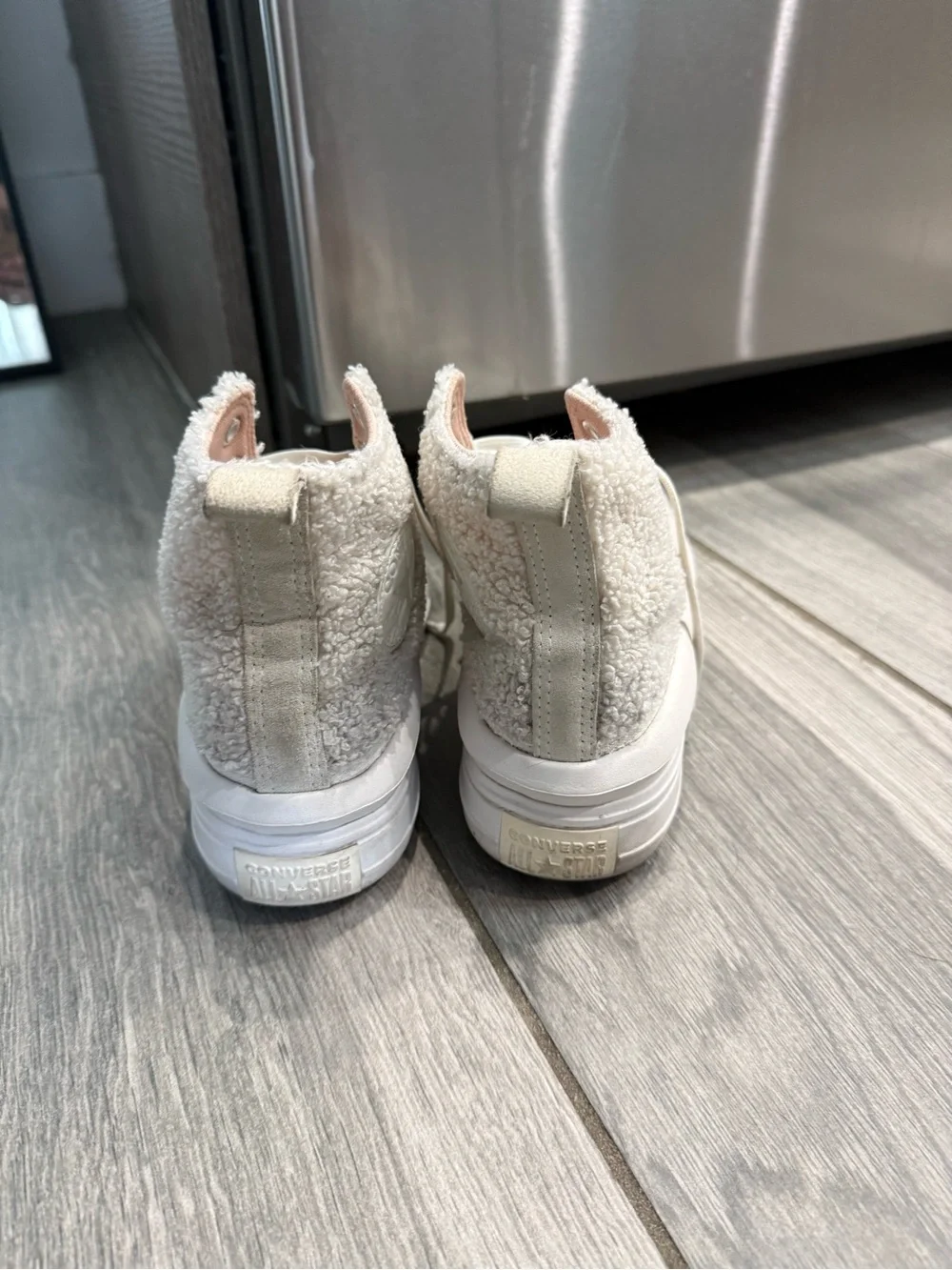Women’s Sherpa Cream High-Top Plush Sneakers